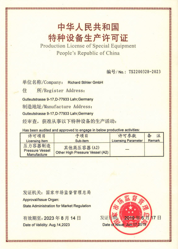 China Lizenz